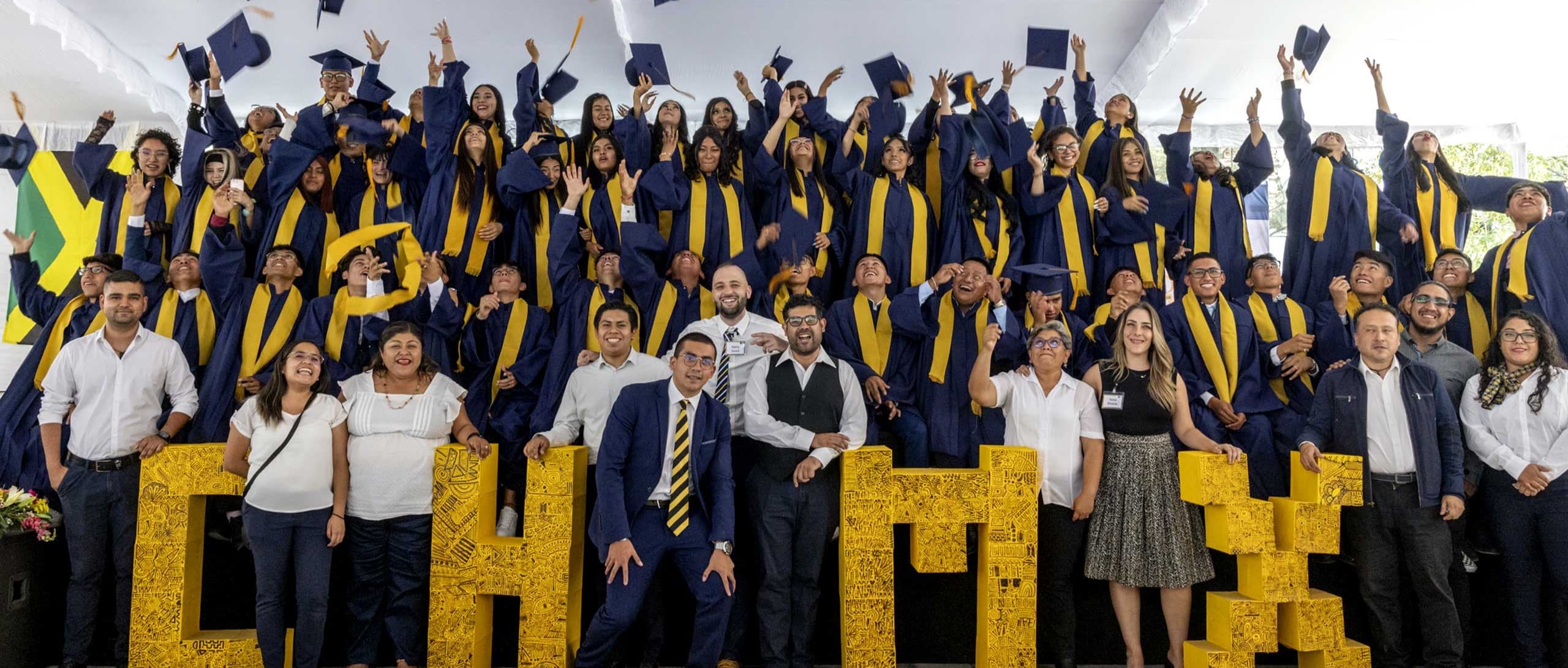 A graduating class photo at Christel House Mexico